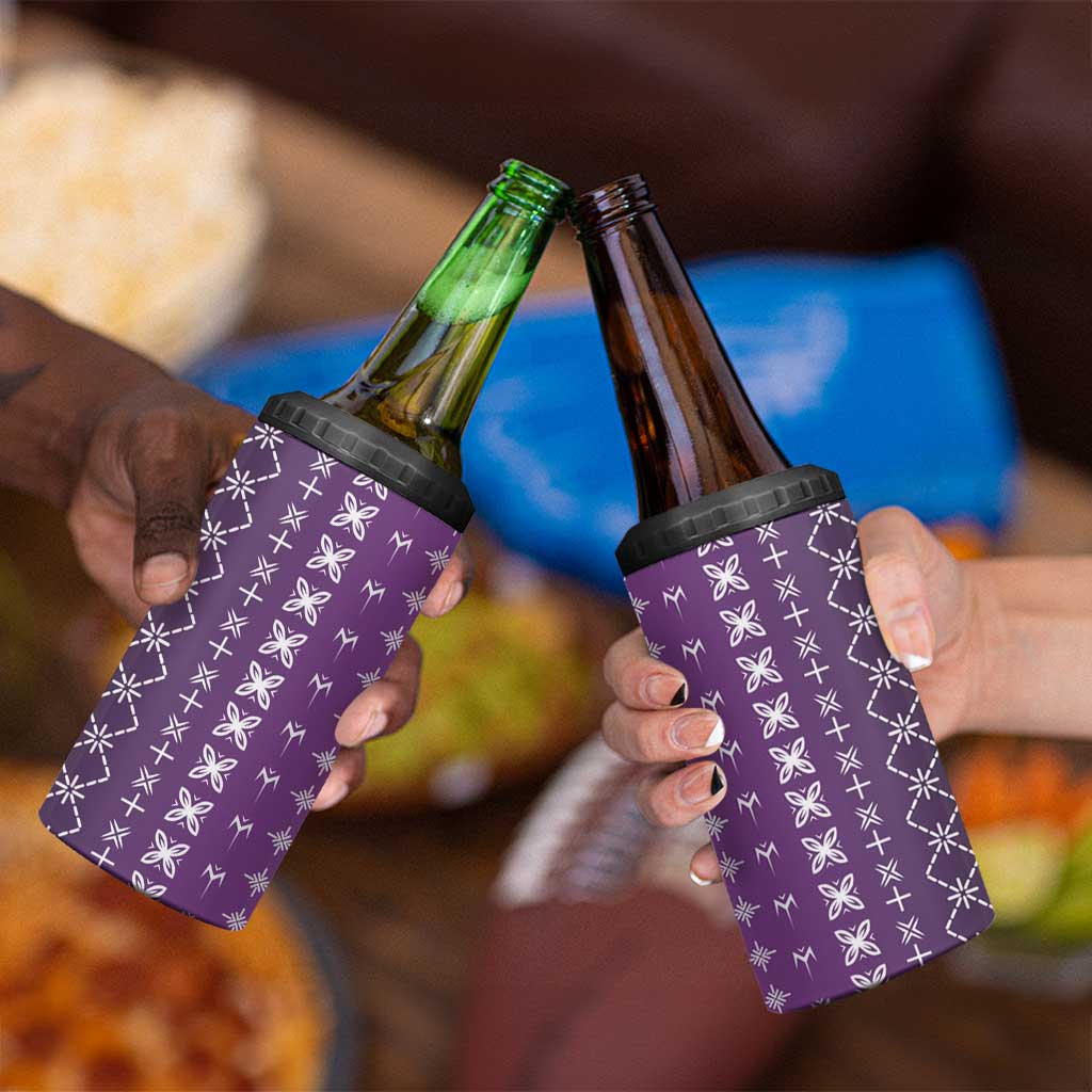 Purple Samoa Malu Tattoo Inspired 4 in 1 Can Cooler Tumbler LT05 - Polynesian Pride