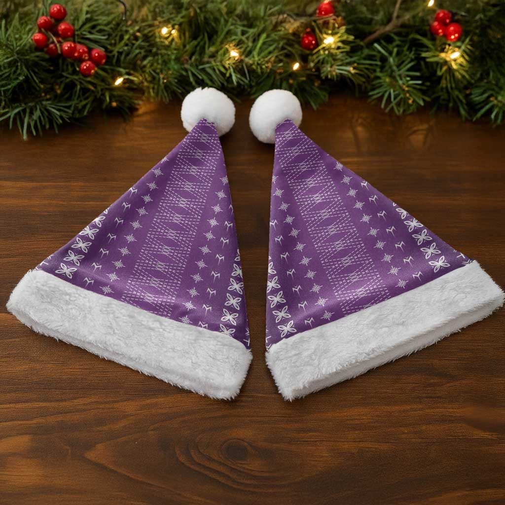 Purple Samoa Malu Tattoo Inspired Christmas Santa Hat - Polynesian Pride
