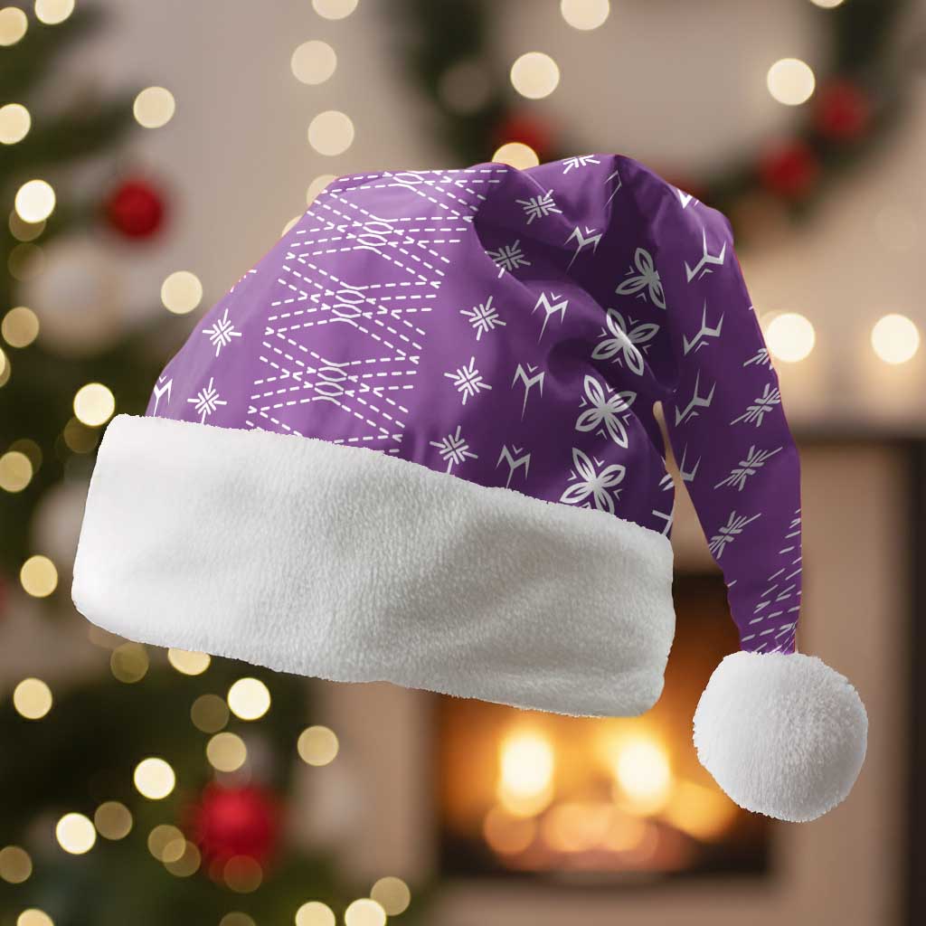 Purple Samoa Malu Tattoo Inspired Christmas Santa Hat - Polynesian Pride