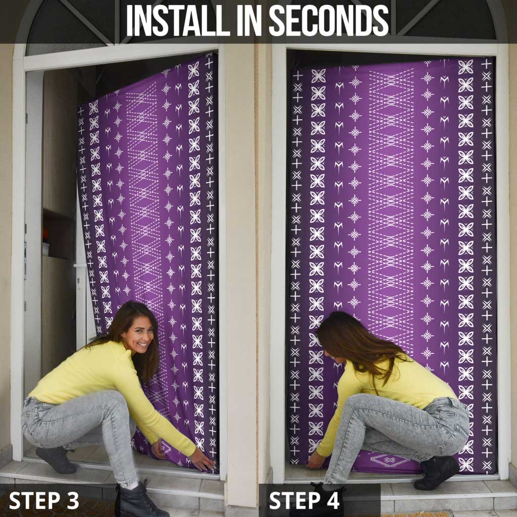 Purple Samoa Malu Tattoo Inspired Door Cover LT05 - Polynesian Pride