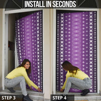 Purple Samoa Malu Tattoo Inspired Door Cover LT05 - Polynesian Pride