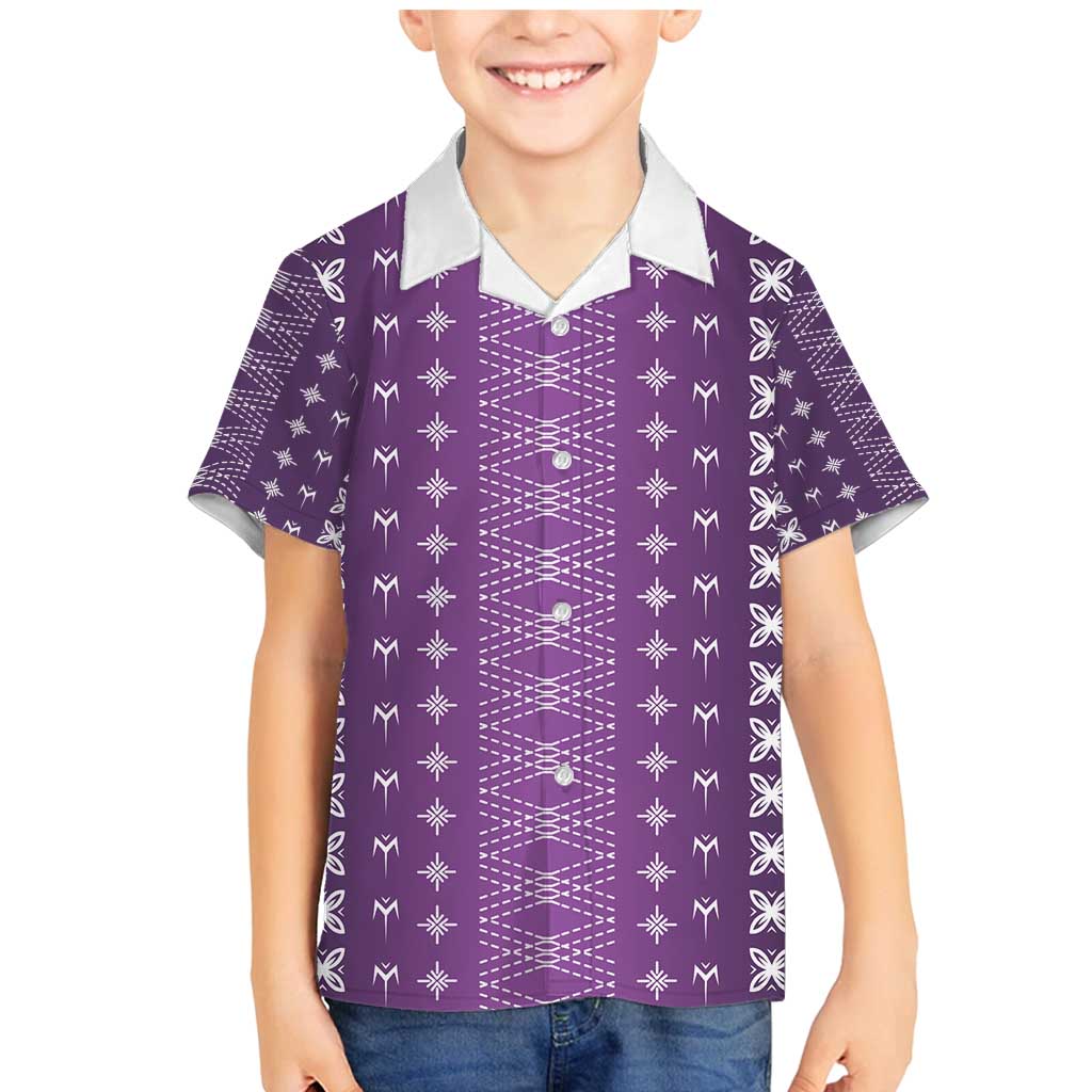 Purple Samoa Malu Tattoo Inspired Family Matching Mermaid Dress and Hawaiian Shirt - Polynesian Pride