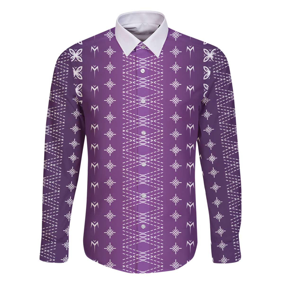 Purple Samoa Malu Tattoo Inspired Family Matching Off The Shoulder Long Sleeve Dress and Hawaiian Shirt - Polynesian Pride