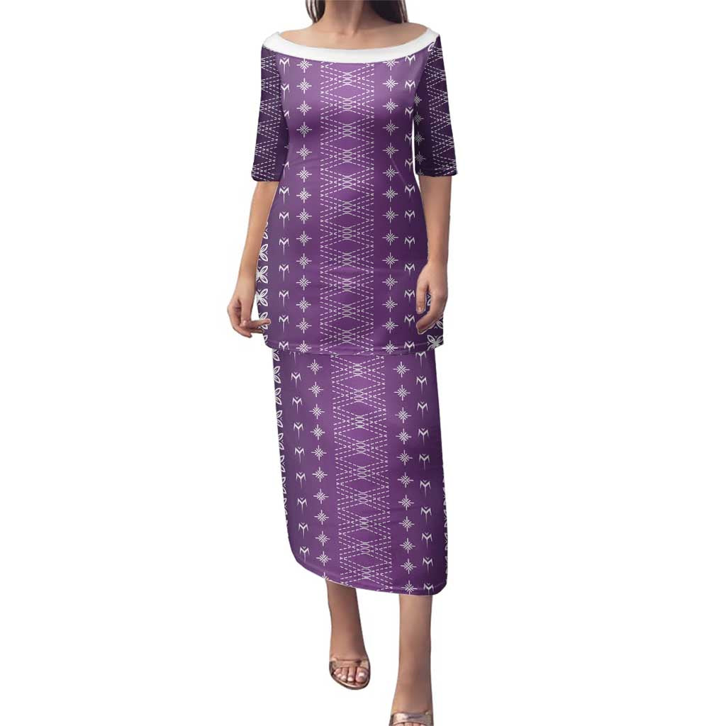 Purple Samoa Malu Tattoo Inspired Family Matching Puletasi and Hawaiian Shirt - Polynesian Pride
