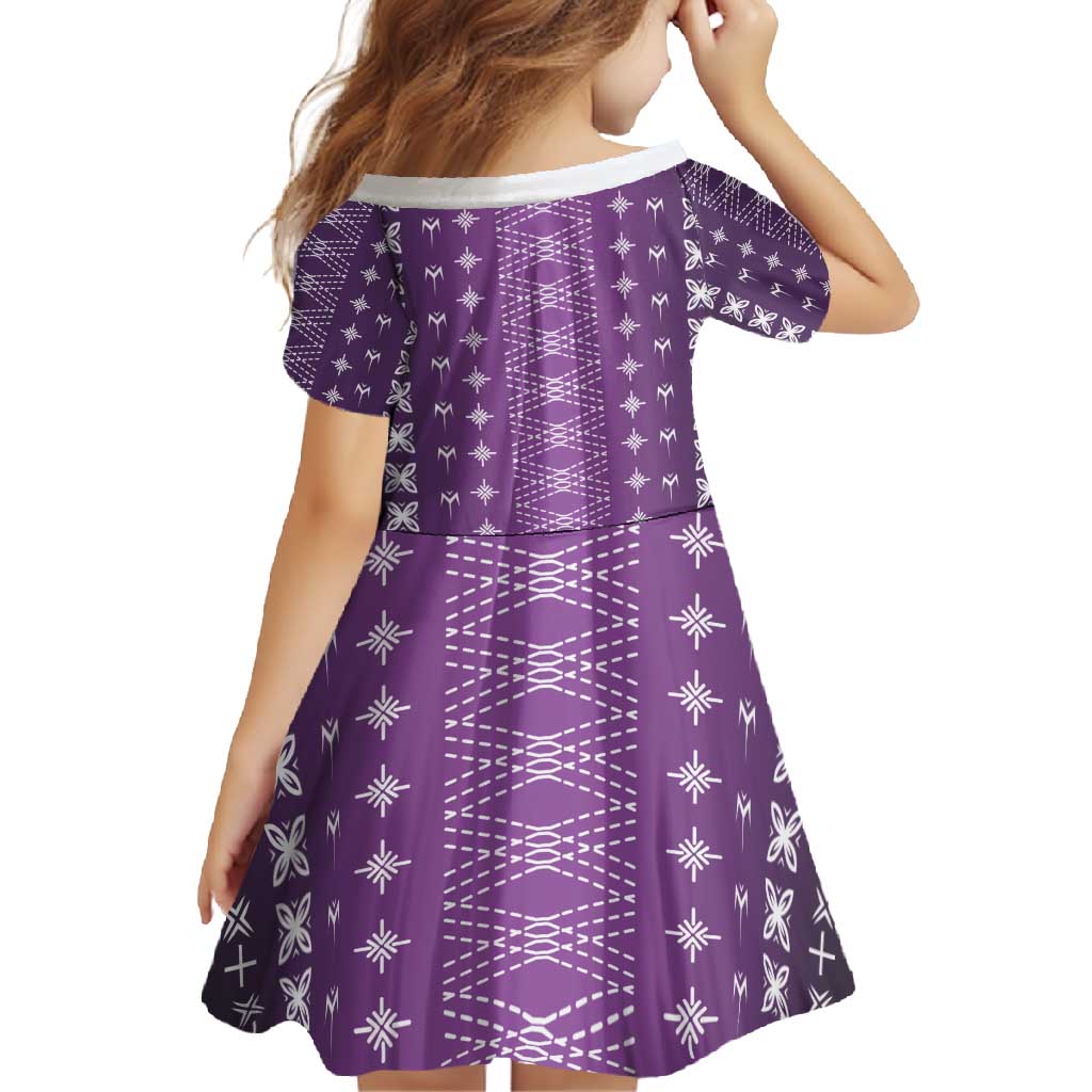 Purple Samoa Malu Tattoo Inspired Family Matching Short Sleeve Bodycon Dress and Hawaiian Shirt - Polynesian Pride