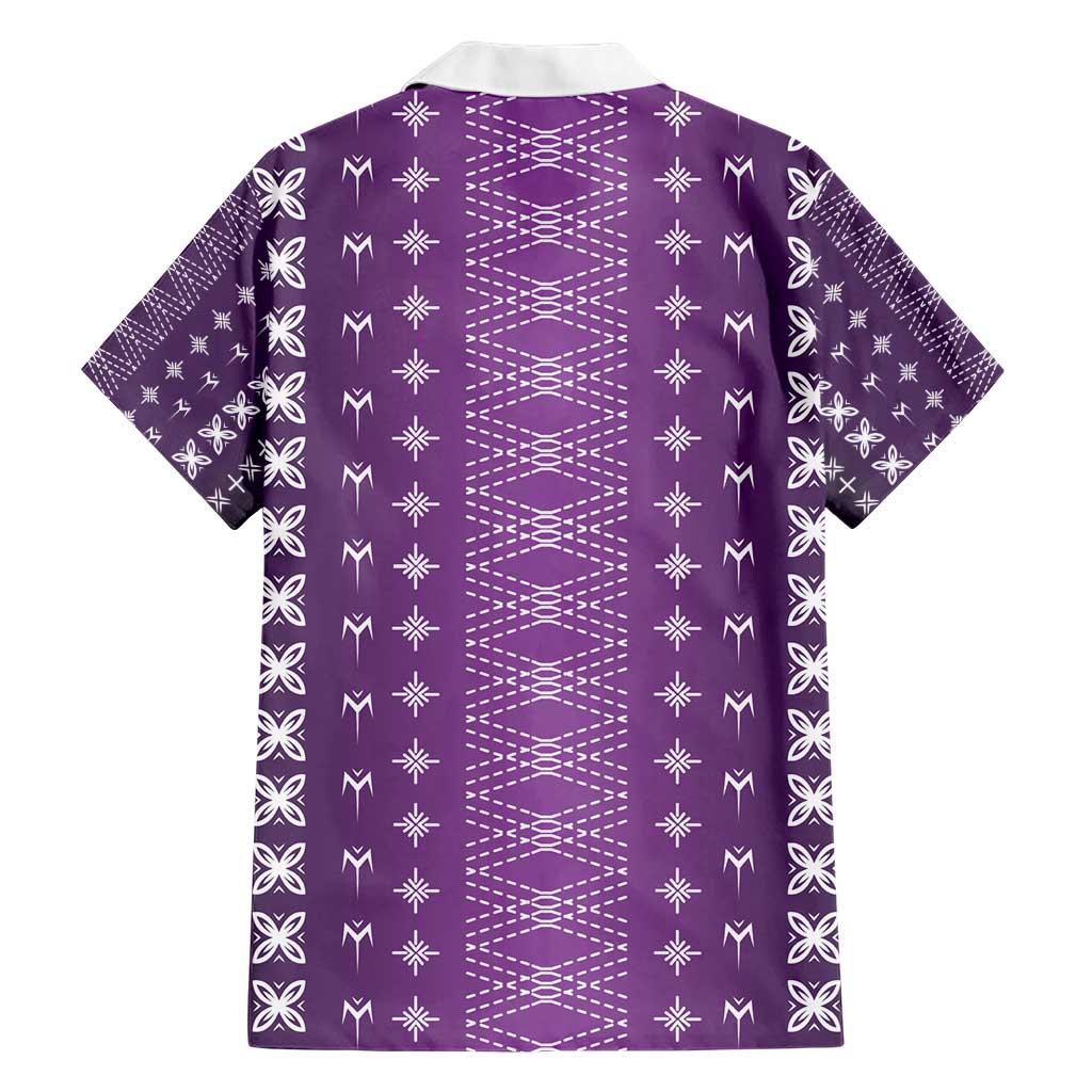 Purple Samoa Malu Tattoo Inspired Family Matching Short Sleeve Bodycon Dress and Hawaiian Shirt - Polynesian Pride