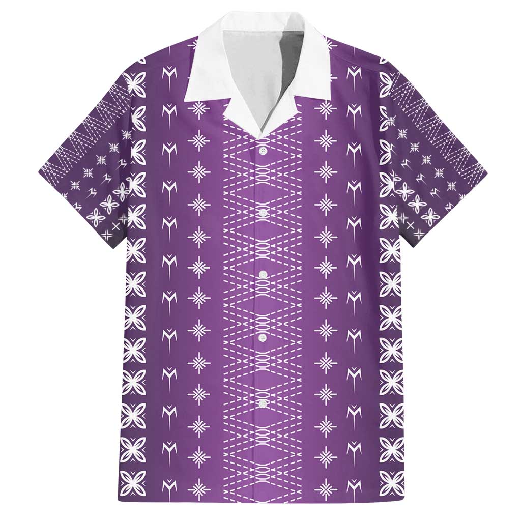 Purple Samoa Malu Tattoo Inspired Family Matching Summer Maxi Dress and Hawaiian Shirt - Polynesian Pride