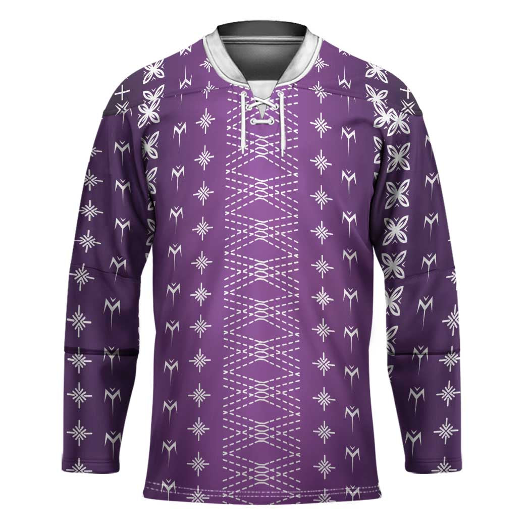 Purple Samoa Malu Tattoo Inspired Hockey Jersey - Polynesian Pride