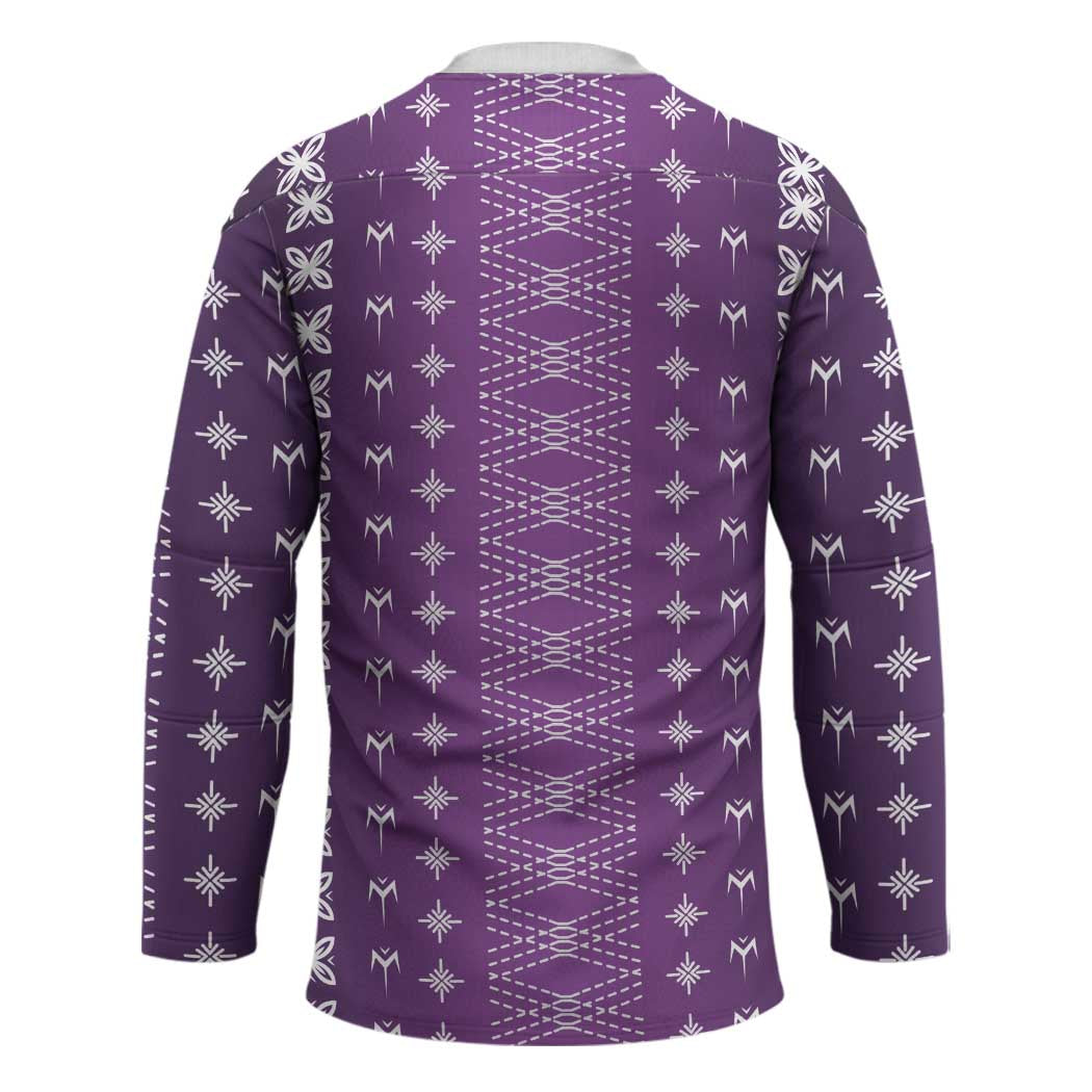 Purple Samoa Malu Tattoo Inspired Hockey Jersey - Polynesian Pride
