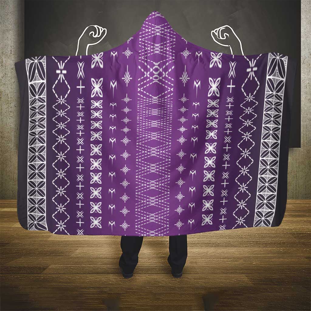 Purple Samoa Malu Tattoo Inspired Hooded Blanket LT05 - Polynesian Pride