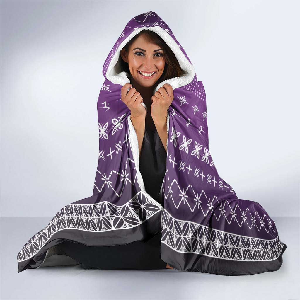 Purple Samoa Malu Tattoo Inspired Hooded Blanket LT05 - Polynesian Pride