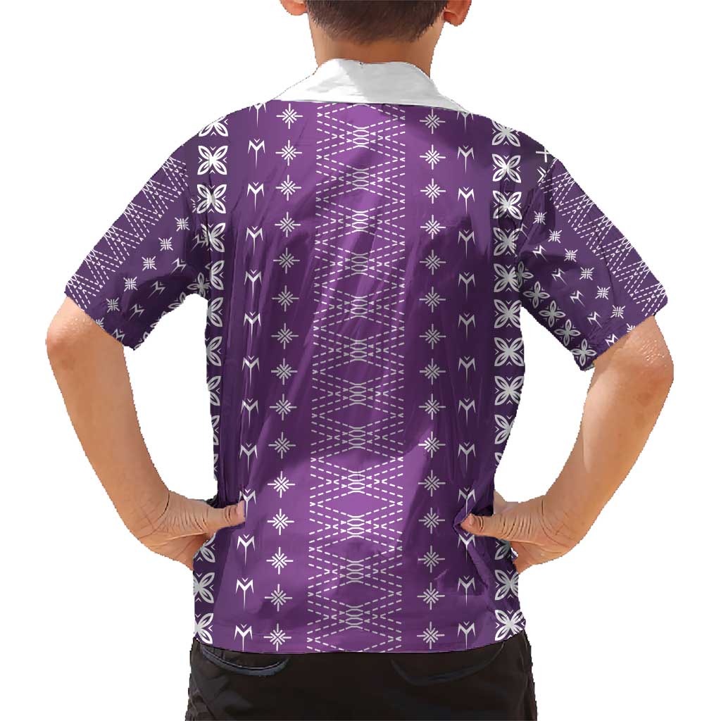 Purple Samoa Malu Tattoo Inspired Kid Hawaiian Shirt - Polynesian Pride