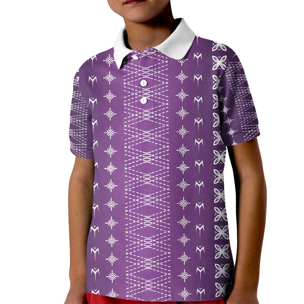 Purple Samoa Malu Tattoo Inspired Kid Polo Shirt - Polynesian Pride