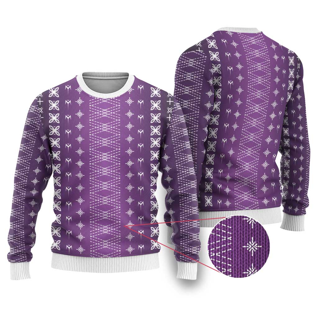 Purple Samoa Malu Tattoo Inspired Ugly Christmas Sweater LT05 Purple - Polynesian Pride