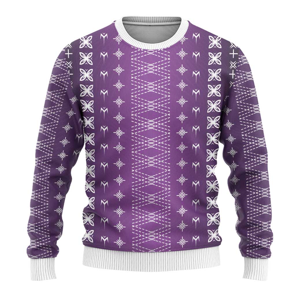 Purple Samoa Malu Tattoo Inspired Ugly Christmas Sweater LT05 - Polynesian Pride