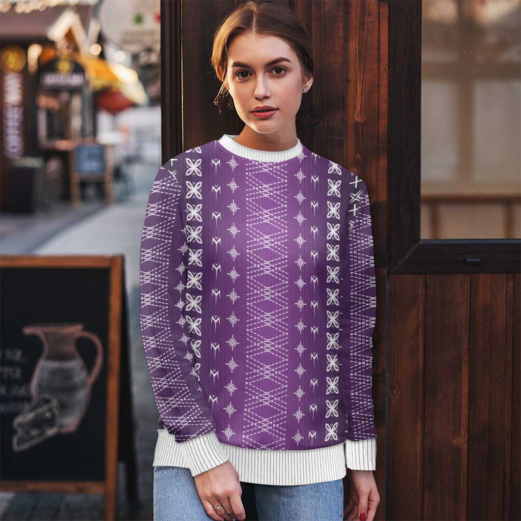 Purple Samoa Malu Tattoo Inspired Ugly Christmas Sweater LT05 - Polynesian Pride