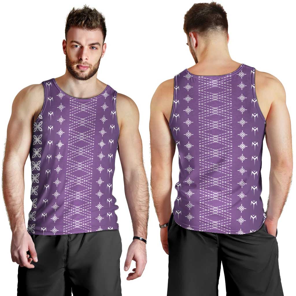 Purple Samoa Malu Tattoo Inspired Men Tank Top - Polynesian Pride