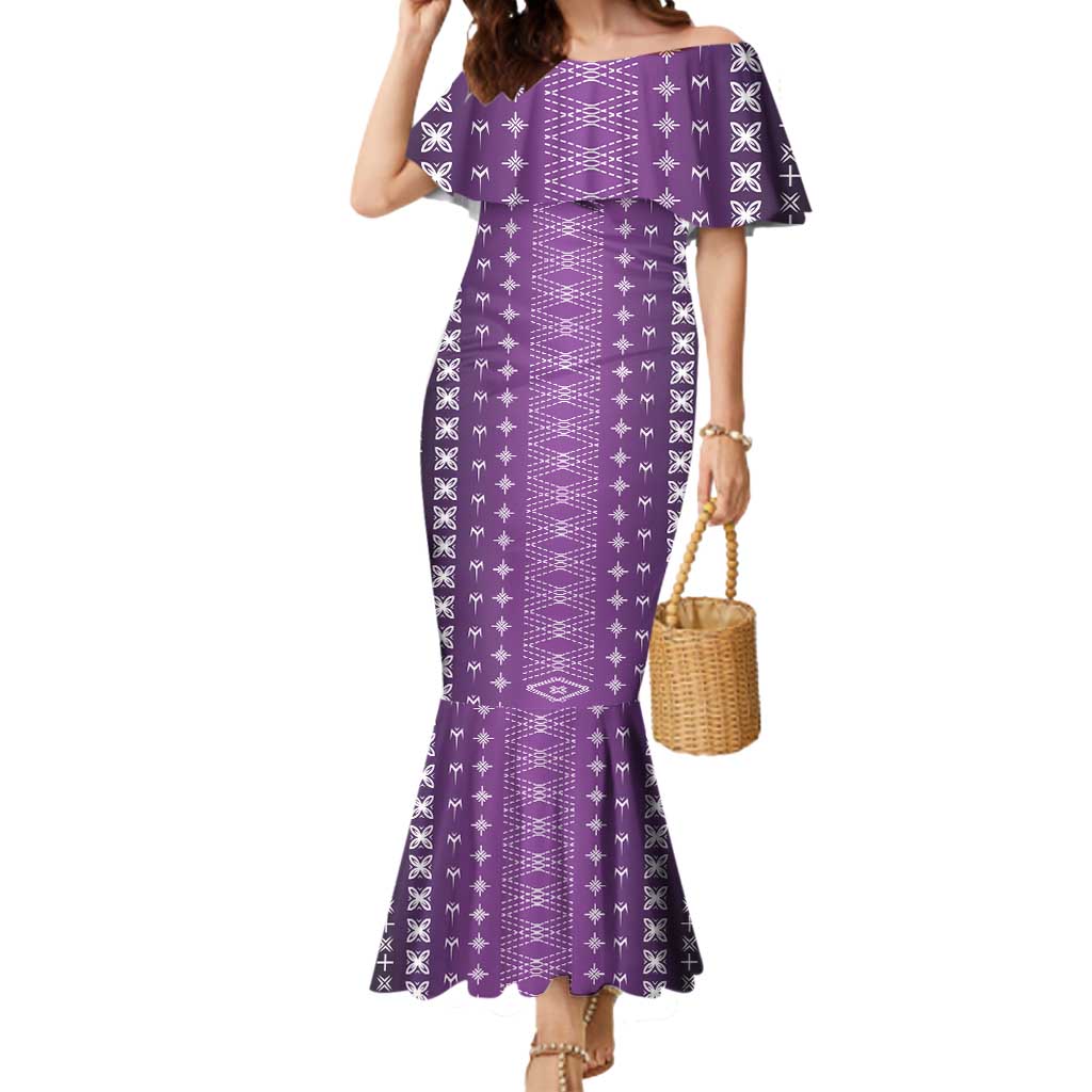 Purple Samoa Malu Tattoo Inspired Mermaid Dress LT05 Women Purple - Polynesian Pride