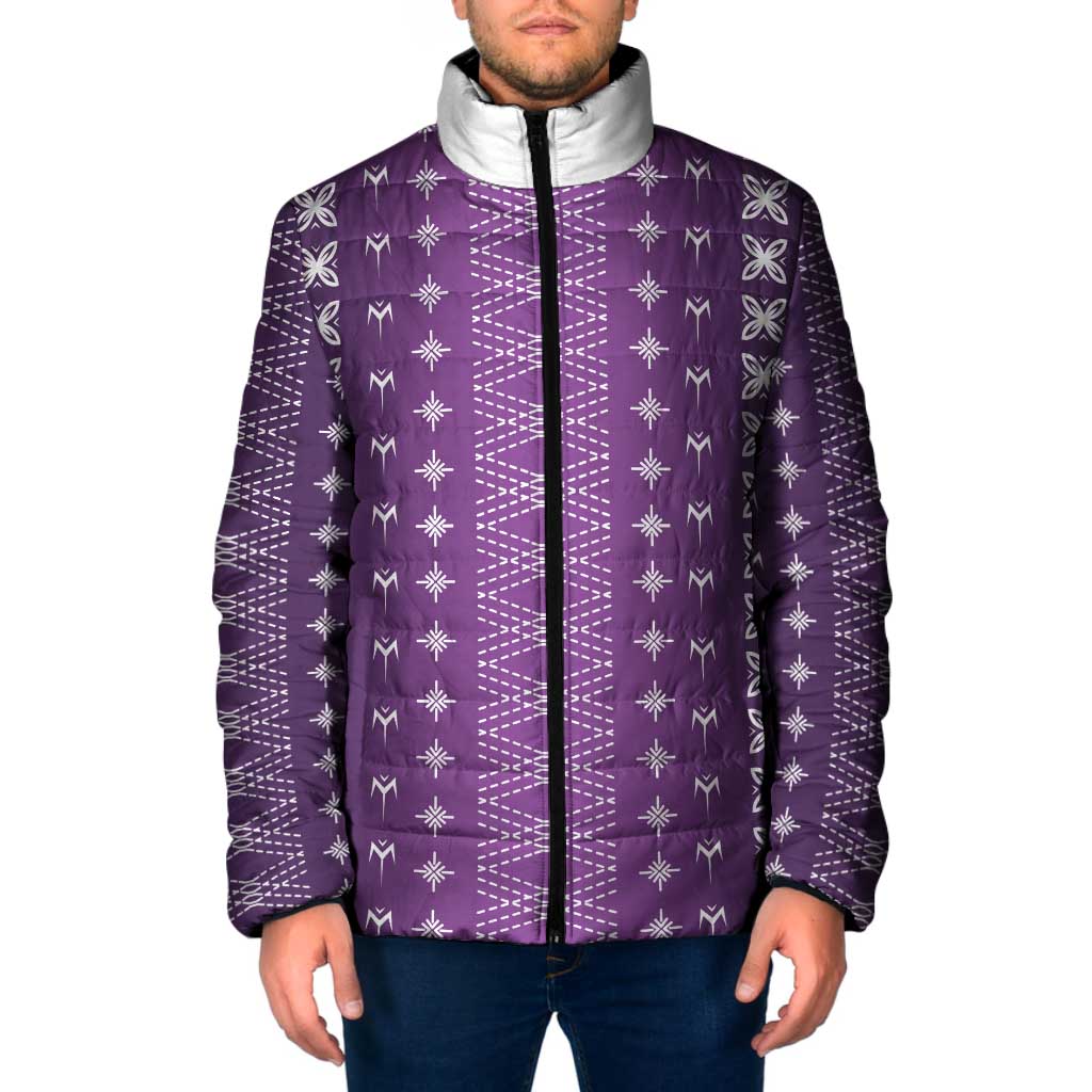 Purple Samoa Malu Tattoo Inspired Padded Jacket LT05 Men Purple - Polynesian Pride