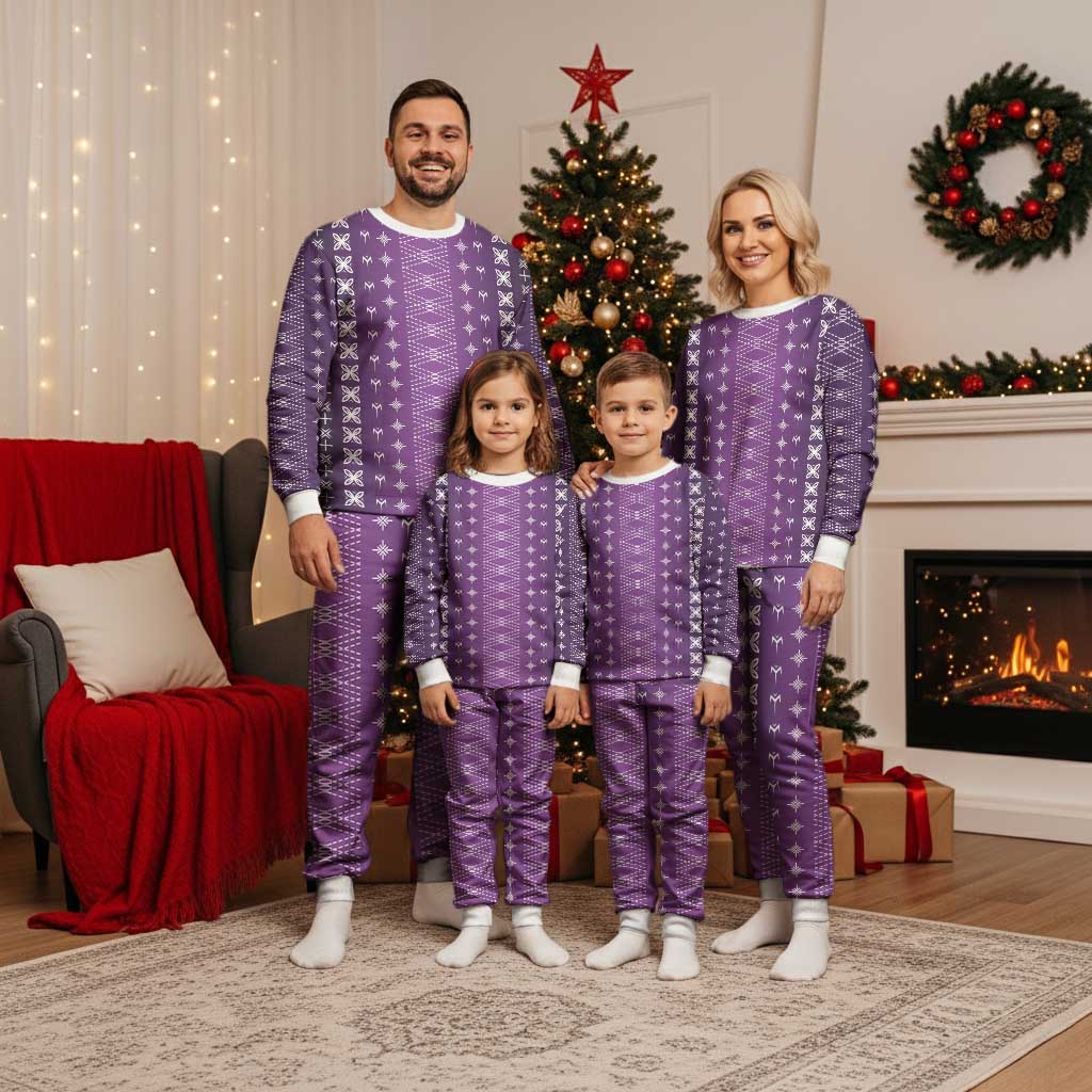 Purple Samoa Malu Tattoo Inspired Christmas Pajama Set LT05 - Polynesian Pride