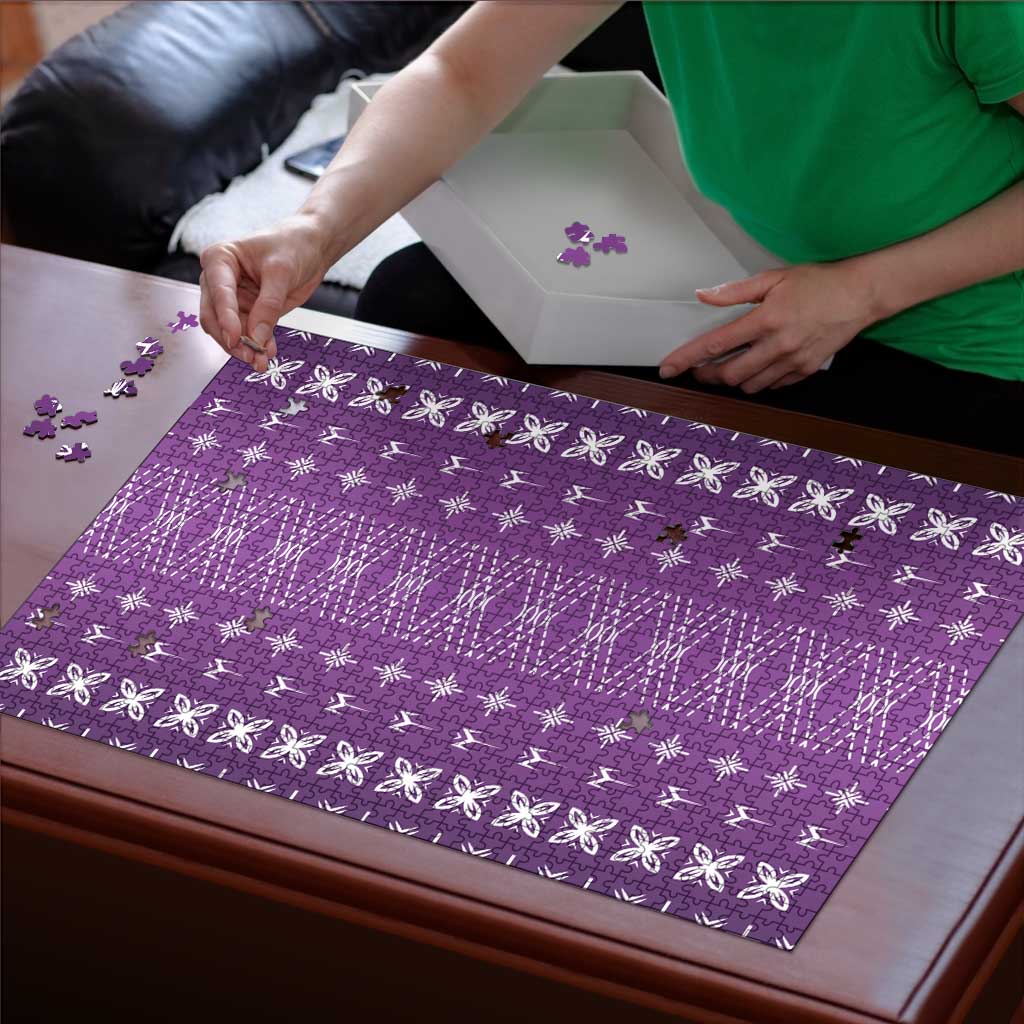 Purple Samoa Malu Tattoo Inspired Puzzle LT05 - Polynesian Pride