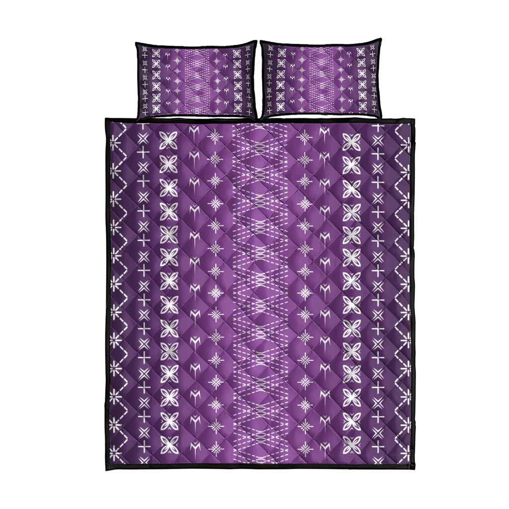 Purple Samoa Malu Tattoo Inspired Quilt Bed Set - Polynesian Pride