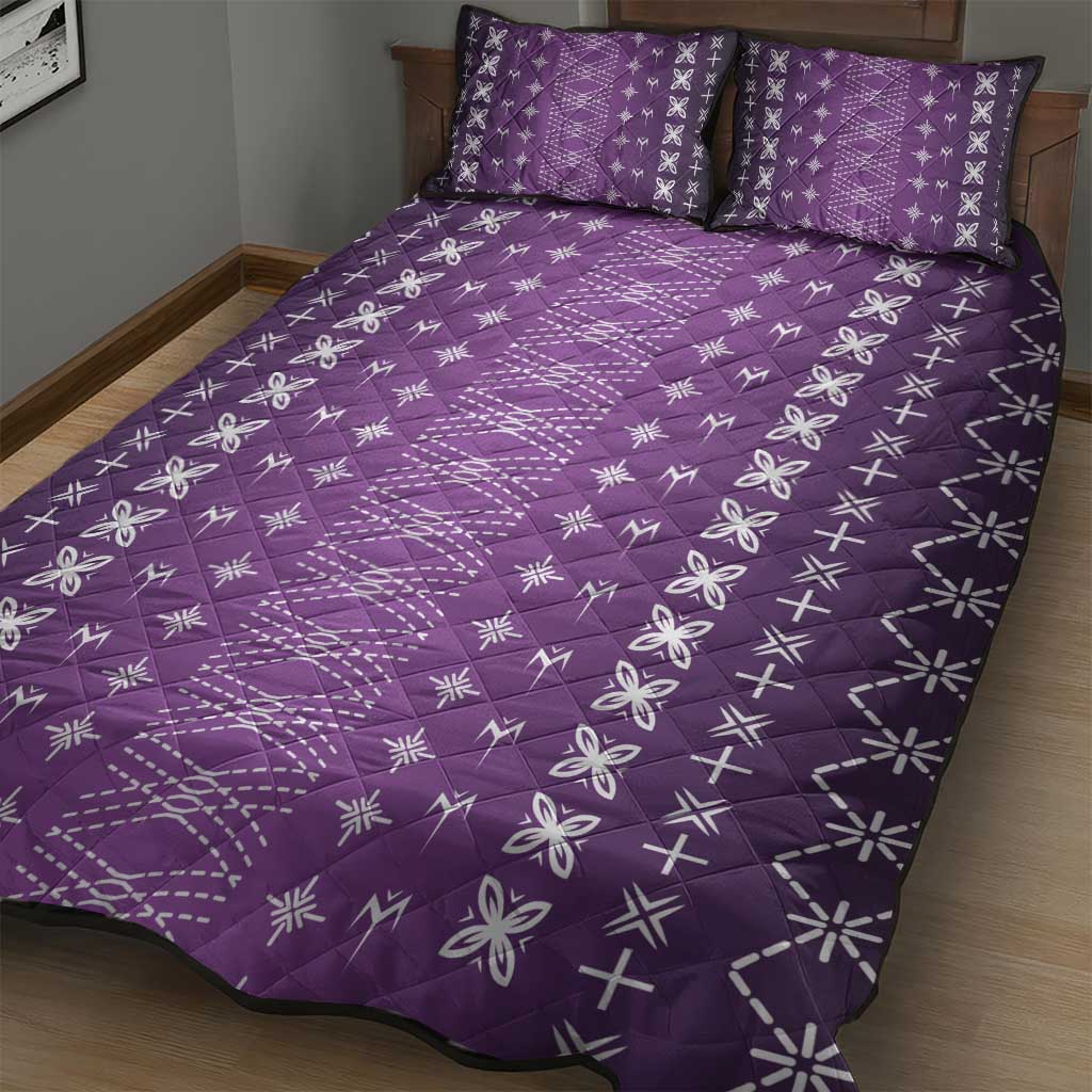 Purple Samoa Malu Tattoo Inspired Quilt Bed Set - Polynesian Pride