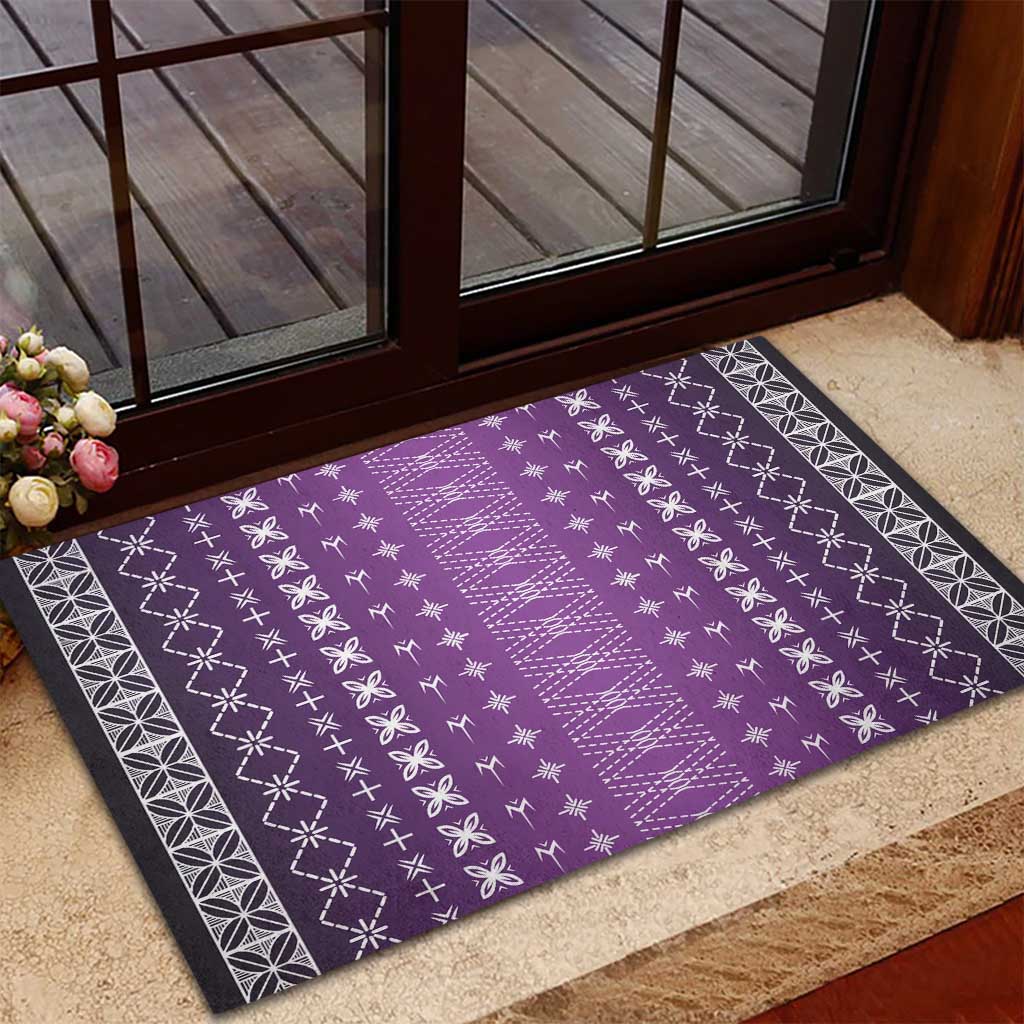 Purple Samoa Malu Tattoo Inspired Rubber Doormat LT05 - Polynesian Pride