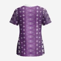 Purple Samoa Malu Tattoo Inspired Scrub Top LT05 - Polynesian Pride