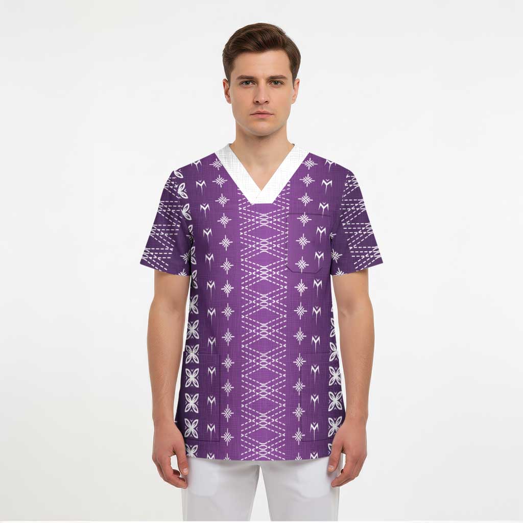 Purple Samoa Malu Tattoo Inspired Scrub Top LT05 - Polynesian Pride