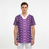 Purple Samoa Malu Tattoo Inspired Scrub Top LT05 - Polynesian Pride