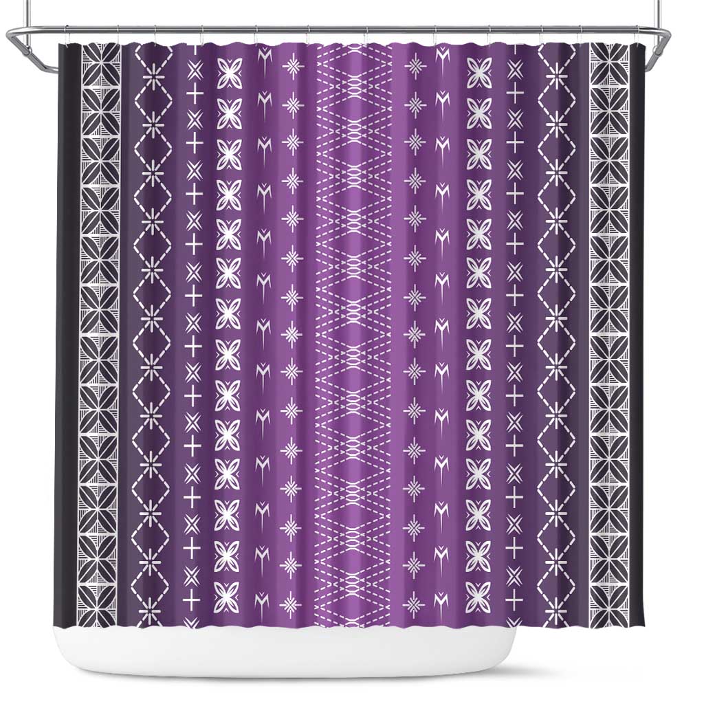Purple Samoa Malu Tattoo Inspired Shower Curtain - Polynesian Pride