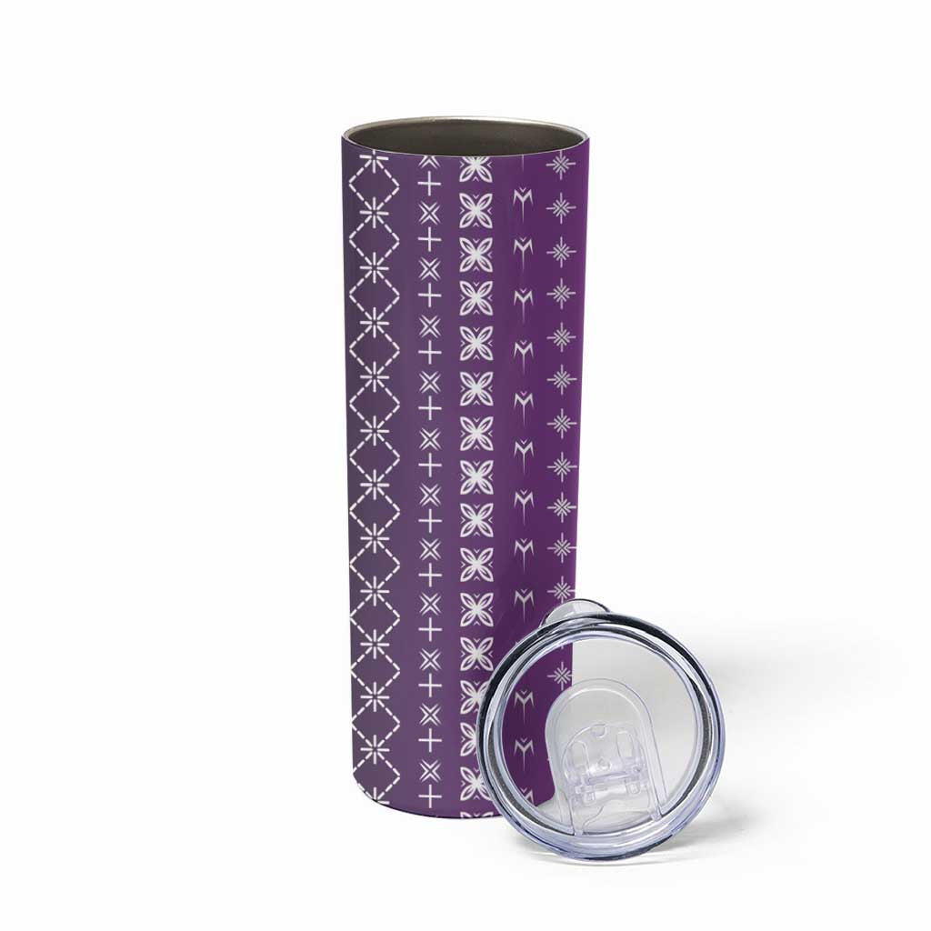 Purple Samoa Malu Tattoo Inspired Skinny Tumbler - Polynesian Pride