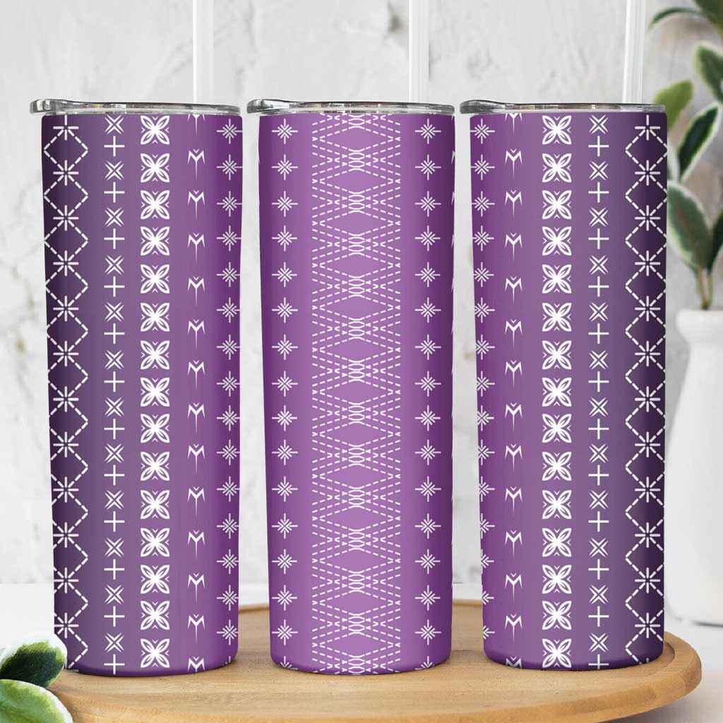 Purple Samoa Malu Tattoo Inspired Skinny Tumbler - Polynesian Pride