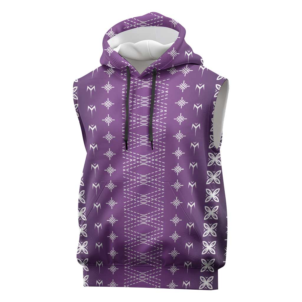 Purple Samoa Malu Tattoo Inspired Sleeveless Hoodie LT05 Purple - Polynesian Pride