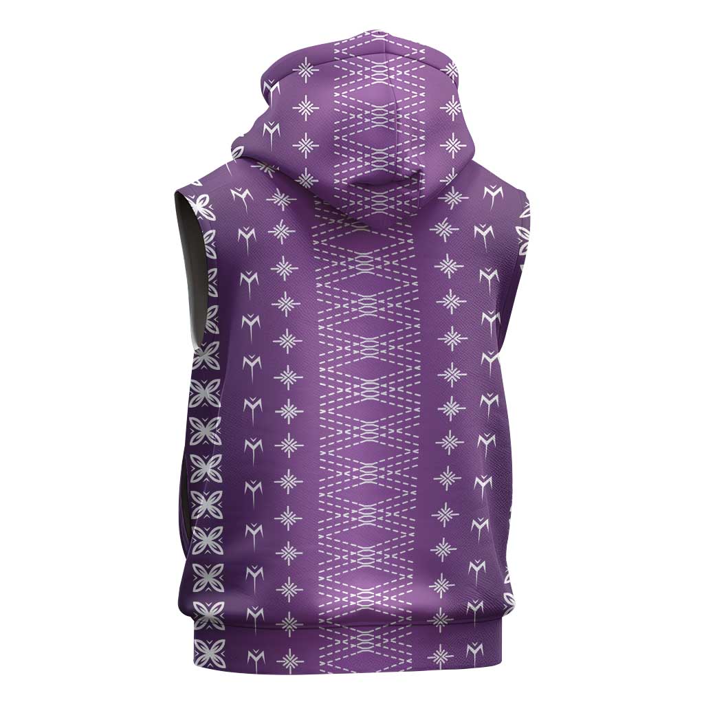 Purple Samoa Malu Tattoo Inspired Sleeveless Hoodie LT05 - Polynesian Pride