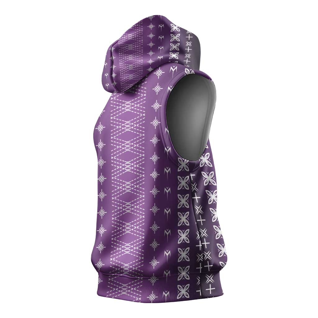 Purple Samoa Malu Tattoo Inspired Sleeveless Hoodie LT05 - Polynesian Pride
