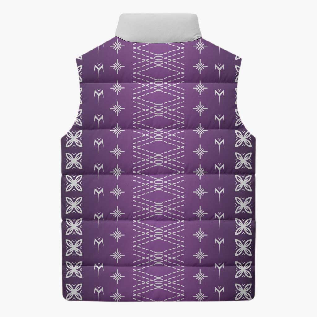 Purple Samoa Malu Tattoo Inspired Sleeveless Puffer Jacket LT05 - Polynesian Pride