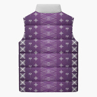 Purple Samoa Malu Tattoo Inspired Sleeveless Puffer Jacket LT05 - Polynesian Pride