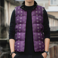 Purple Samoa Malu Tattoo Inspired Sleeveless Puffer Jacket LT05 - Polynesian Pride
