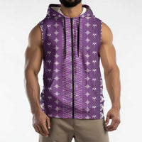 Purple Samoa Malu Tattoo Inspired Sleeveless Zip Hoodie LT05 - Polynesian Pride