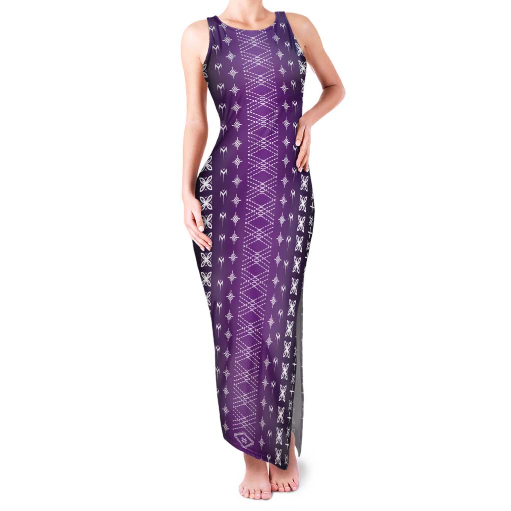 Purple Samoa Malu Tattoo Inspired Tank Maxi Dress - Polynesian Pride