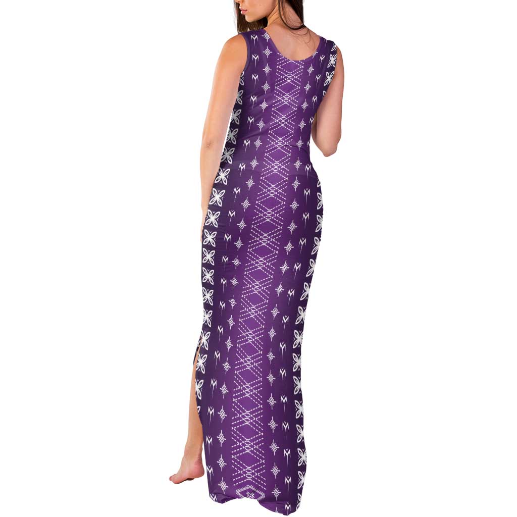 Purple Samoa Malu Tattoo Inspired Tank Maxi Dress - Polynesian Pride