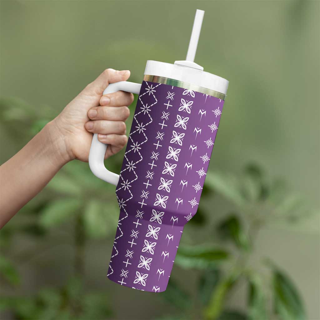 Purple Samoa Malu Tattoo Inspired Tumbler With Handle - Polynesian Pride