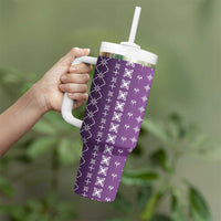 Purple Samoa Malu Tattoo Inspired Tumbler With Handle - Polynesian Pride