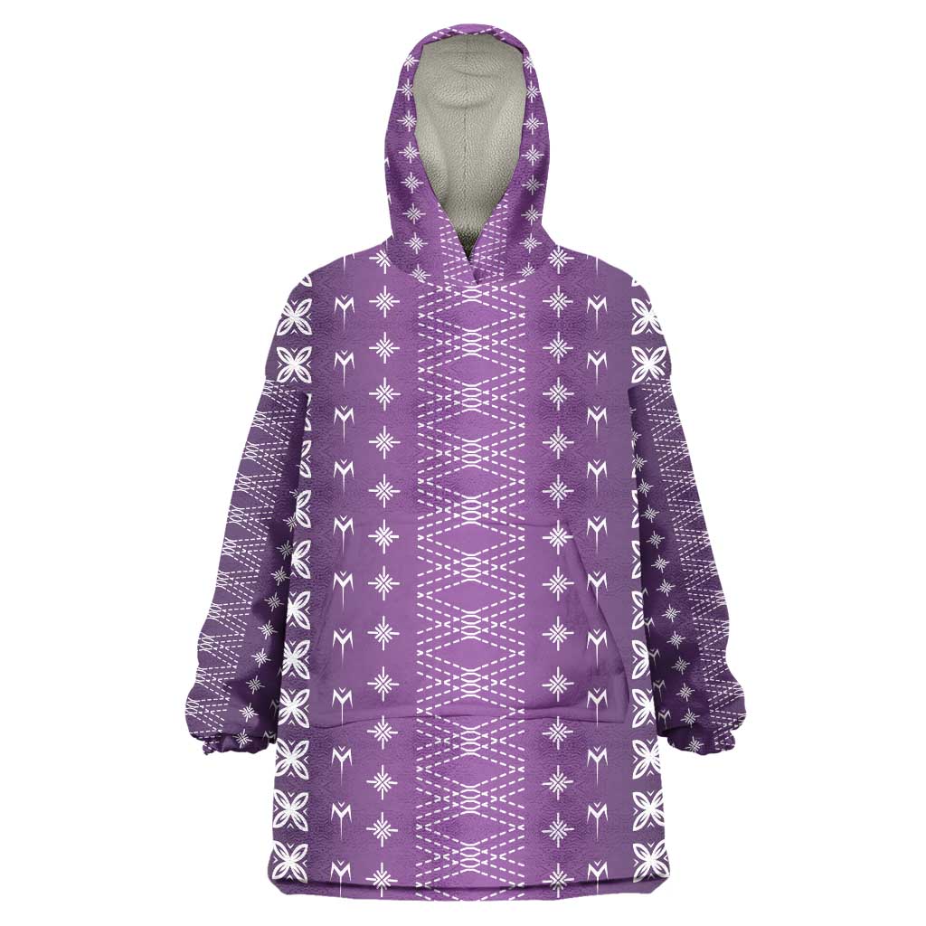 Purple Samoa Malu Tattoo Inspired Wearable Blanket Hoodie LT05 One Size Purple - Polynesian Pride