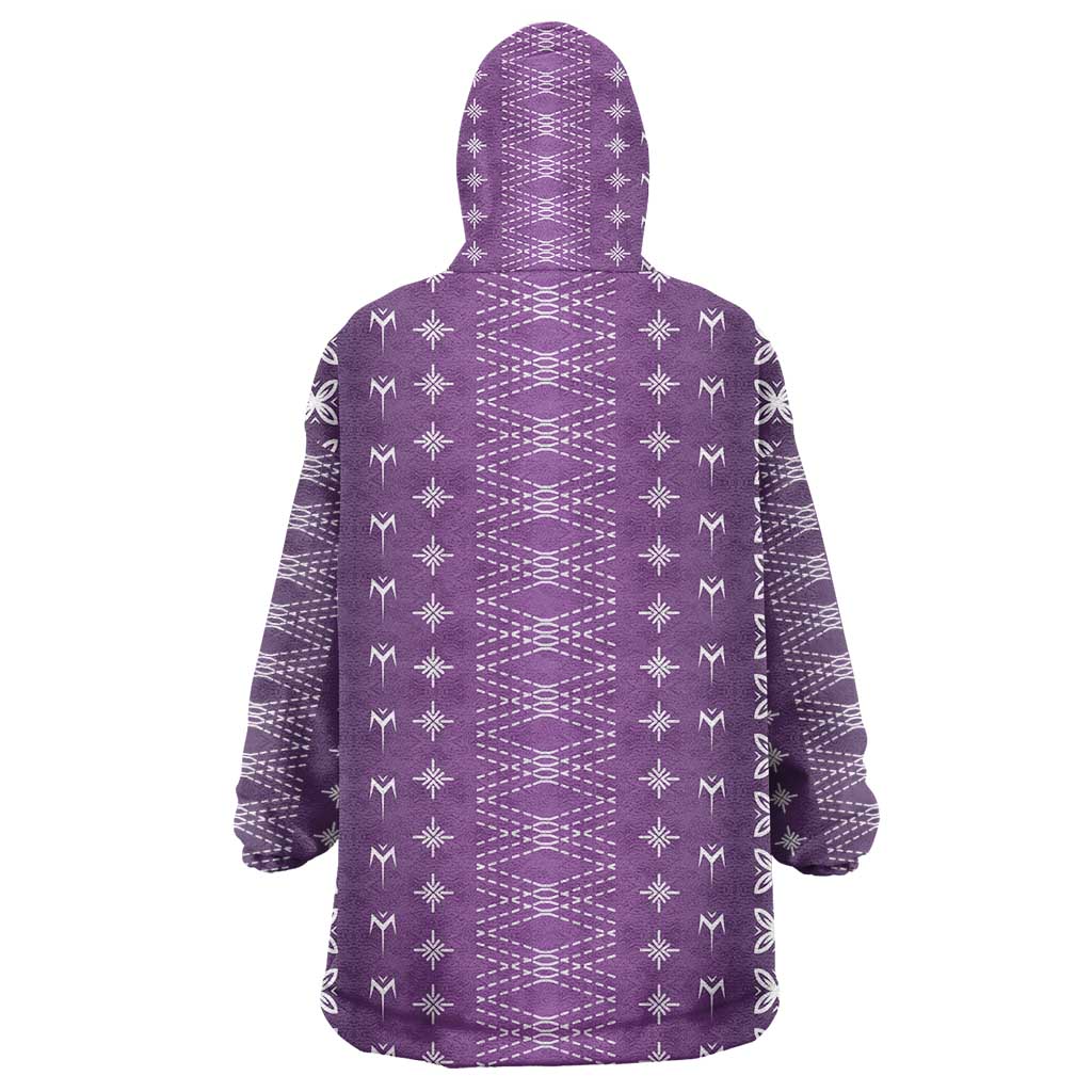 Purple Samoa Malu Tattoo Inspired Wearable Blanket Hoodie LT05 - Polynesian Pride