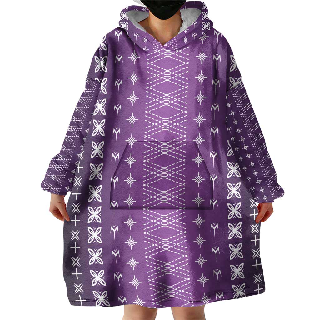 Purple Samoa Malu Tattoo Inspired Wearable Blanket Hoodie LT05 - Polynesian Pride