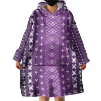 Purple Samoa Malu Tattoo Inspired Wearable Blanket Hoodie LT05 - Polynesian Pride