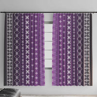 Purple Samoa Malu Tattoo Inspired Window Curtain - Polynesian Pride